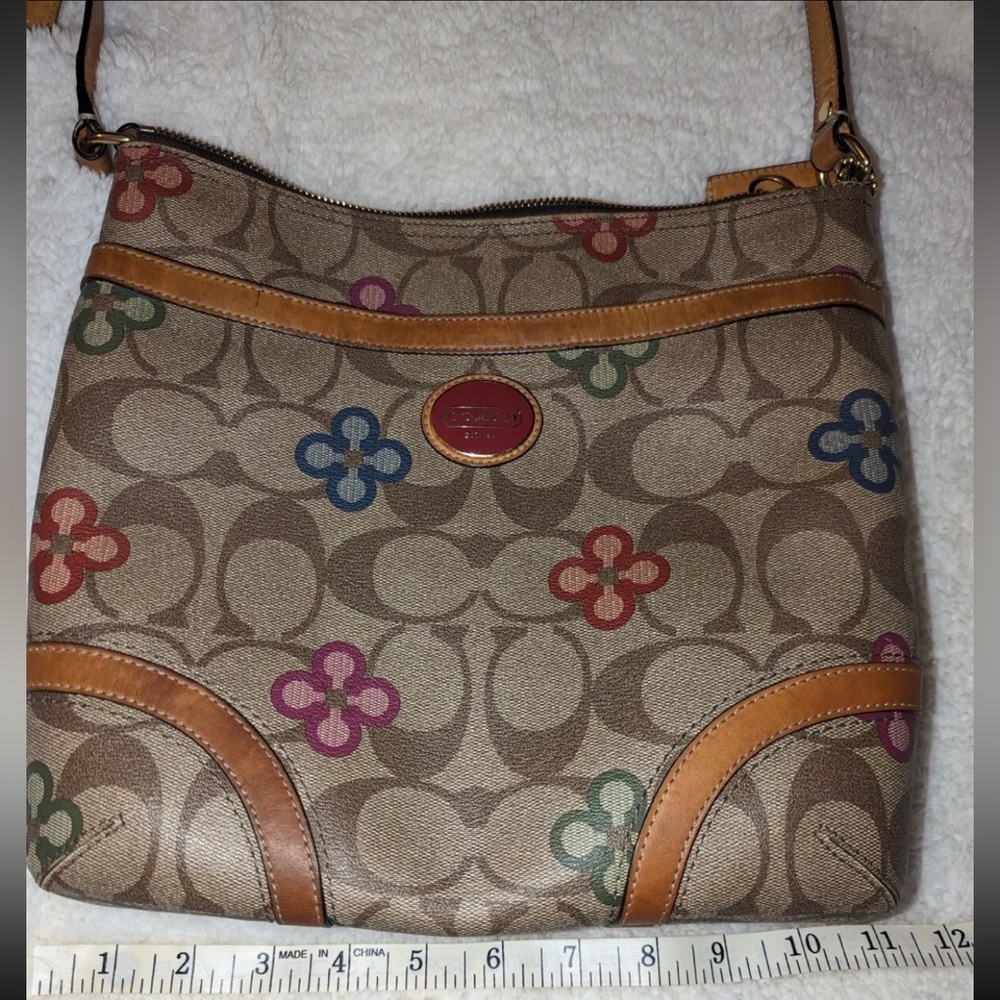 Coach Peyton Signature Multi Color Clover Floral … - image 1